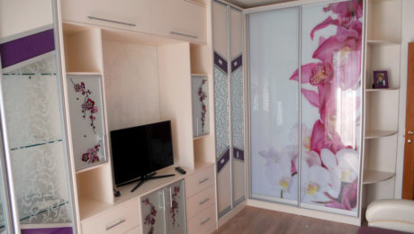 Угловые шкафы-купе с фотопечатью